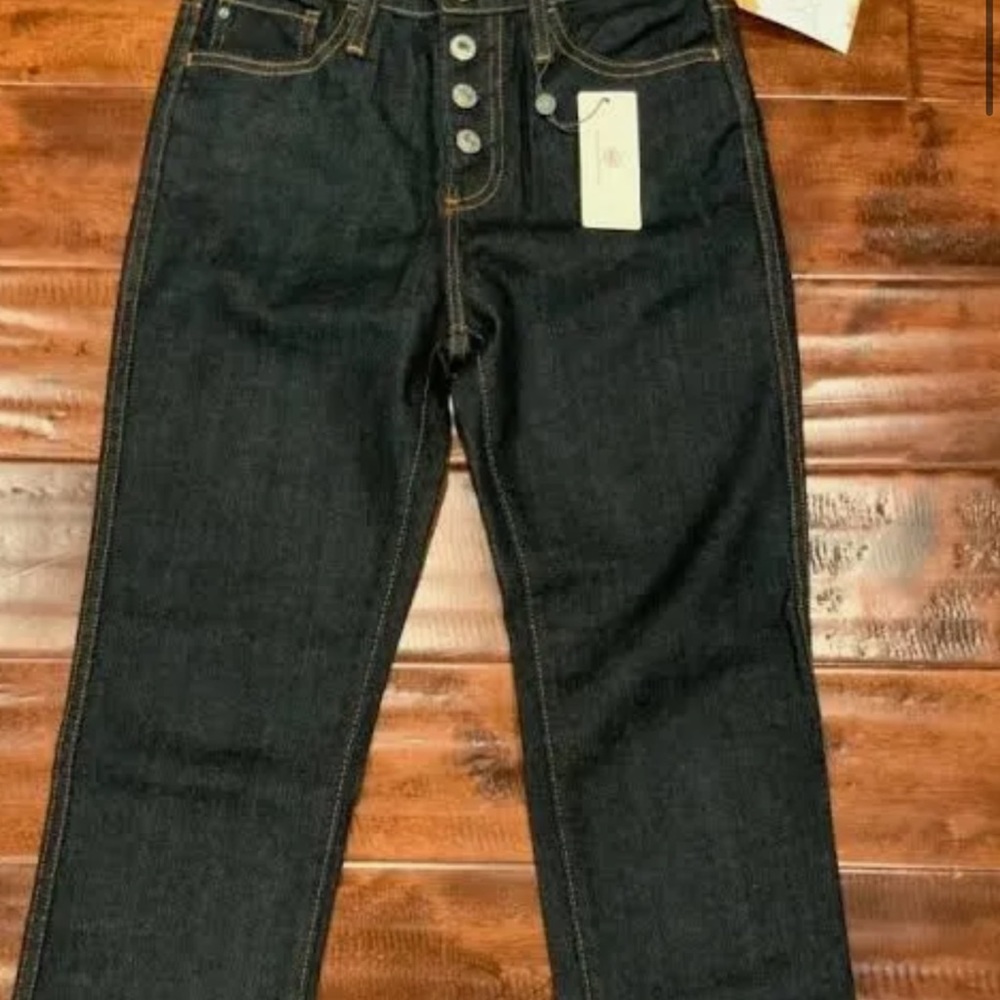 New AG Adriano Goldschmied "The Isabelle Button-U" Dark Wash Denim Jeans, Sz 28